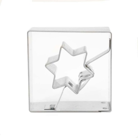 Square with inner Star Metallic Cookie Cutter 3,6x3,6cm