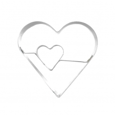 Heart with inner heart side Metallic Cookie Cutter 4,5x4,4cm