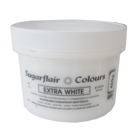 Έξτρα Λευκό Συμπυκνωμένο Βρώσιμο Χρώμα 400γρ της Sugarflair