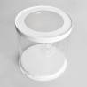 Round Transparent Cake Box with white base and lid with circle Diam22xH23cm.