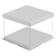 Τετράγωνο Διαφανές κουτί με λευκό πάτο και καπάκι - Πλευρά 30xΥ34εκ.