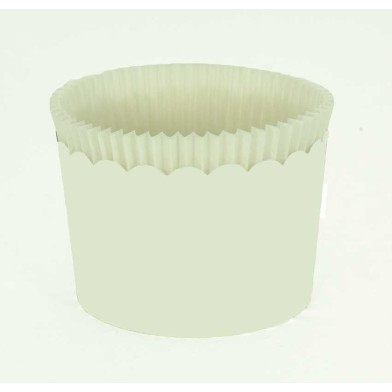 Large Cupcake Cups with anti-stick Baking Sheet D7xH4,5cm. White 65pc