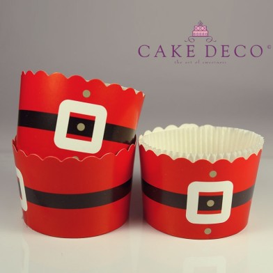 Santa Cupcake Baking Cases  with anti-stick liner D7xH4,5cm. 50pcs