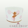 Βallerinas Pink Dots Cupcake Baking Cases  with anti-stick liner D7xH4,5cm. 50pcs