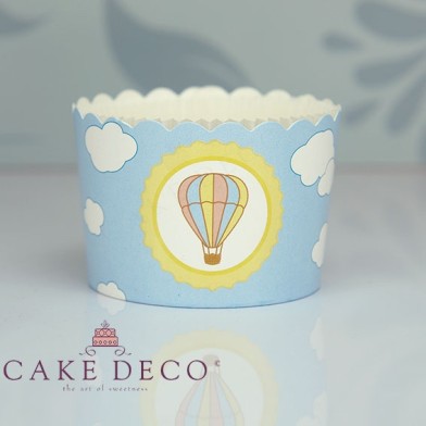 Vintage Air Balloon Cupcake Baking Cases  with anti-stick liner D7xH4,5cm. 50pcs