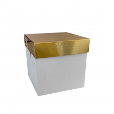 Panettone Cube Box 20cm with Gold Lid