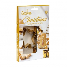 Σετ 5 Χριστουγγενιάτικων κουπάτ μπισκότου της Decora σε Xρυσό χρώμα