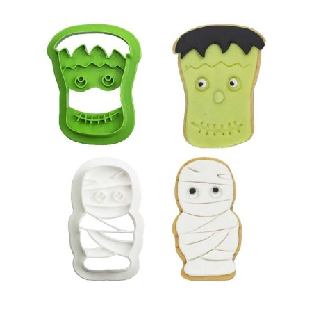 Monsters Plastic Embossing Cookie Cutters Set of 2 by Decora