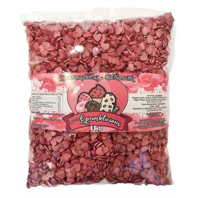 Red Heartwarmers - Sugar Sprinkles 1kg E171 Free