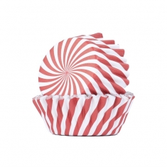 Christmas Candy Cane Cupcake Cases Foil Lined Pk/30
