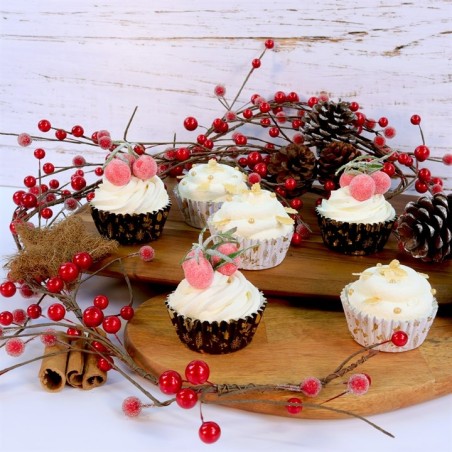 Winter Berries Cupcake Cases Foil Lined Pk/30