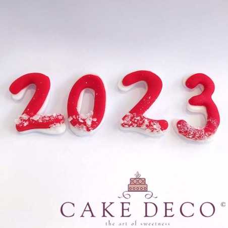 The year (this year 2022) dressed in a Christmas outfit