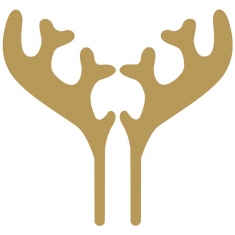 Reindeer Horns Plexiglass Gold Cake Topper