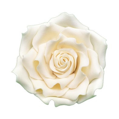 White Large Luxury Open Rose 10cm. Hand made Edible Flower