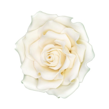 Λευκό Τριαντάφυλλο μεγάλο ανοιχτό LUX 10εκ. Χειροποίητο βρώσιμο διακοσμητικό