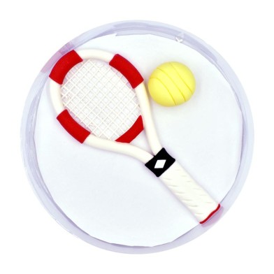 White-Red Tennis Racket with ball