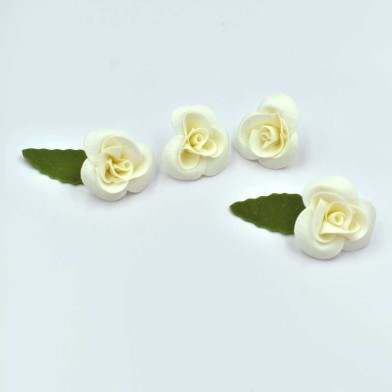 White Roses Set of 15 - 3cm