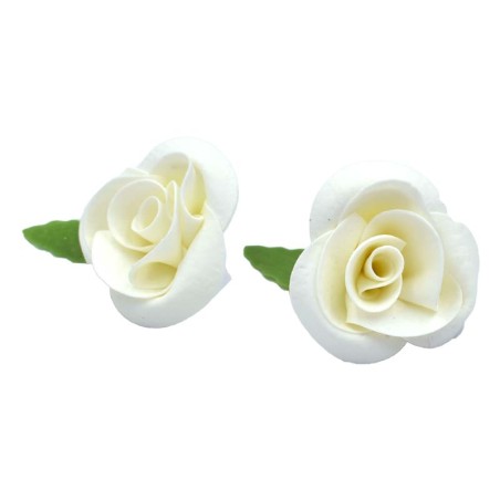 White Roses Set of 5 - 5cm