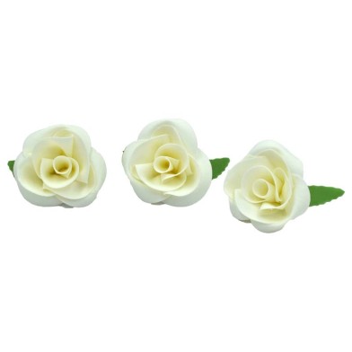 White Roses Set of 3 - 6cm