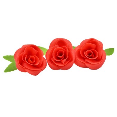 Red Roses Set of 3 - 6cm