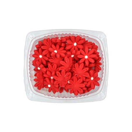 Red Daisies Set of 50 - 2cm