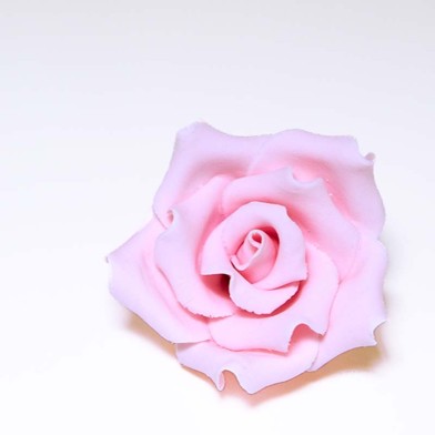 Pink Open Rose 7cm Hand made Edible Flower