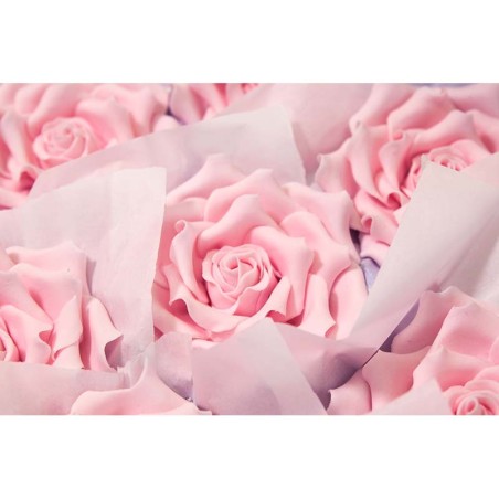 Ροζ Τριαντάφυλλο μεγάλο ανοιχτό LUX 10εκ.  Χειροποίητο βρώσιμο διακοσμητικό