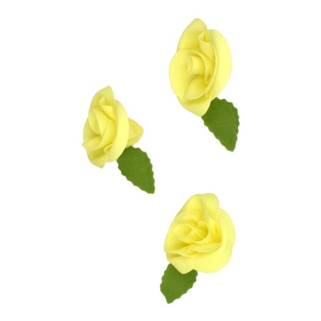 Yellow Roses Set of 3 - 6cm