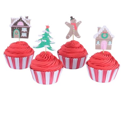Χωριό Gingerbread Χριστουγεννιάτικα Cupcake Σετ με 24 θήκες και Toppers της PME
