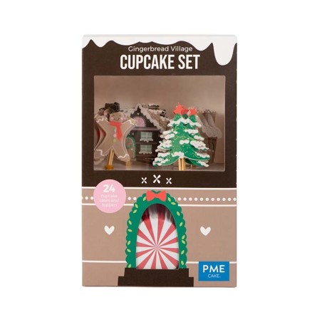 Gingerbread Village Christmas Cupcake and Toppers Set by PME 24pcs