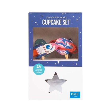 Out of this World Space Cupcake and Toppers Set by PME 24pcs