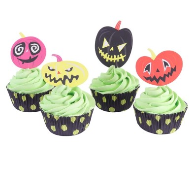 Spooky Halloween Pumpkins Cupcake and Toppers Set by PME 24pcs