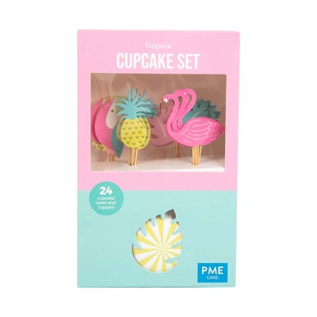 Tropical Cupcake Set - 24 Cases and Toppers