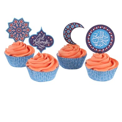 Eid Mubarak Cupcake Set - 24 Cases and Toppers