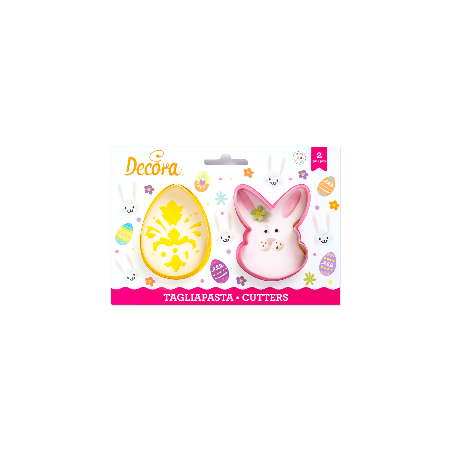 Egg & Bunny Face Easter Plastic Cutters Set of 2 by Decora