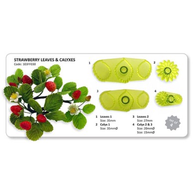 Strawberry Leaves & Calyxes - Set of 4