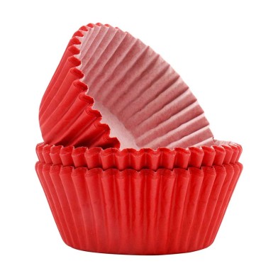 Κόκκινες θήκες για Cupcakes της PME 60τεμ.