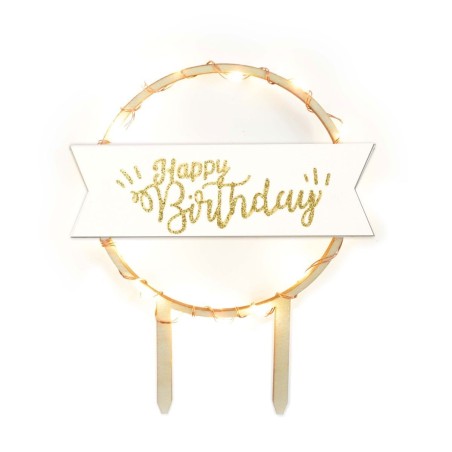 Happy Birthday Cake Topper με φωτάκια Led της Scrapcooking