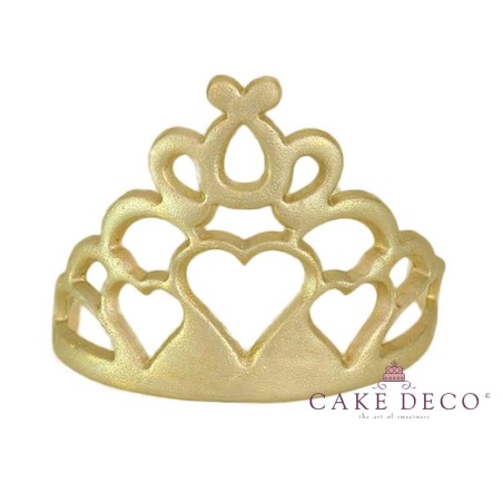Cake Deco Gold Corona with hearts