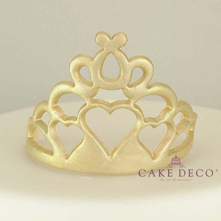Cake Deco Gold Corona with hearts