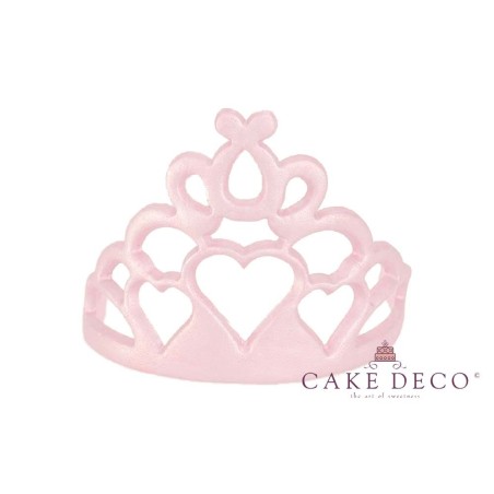 Pink Tiara with hearts by Cake Deco