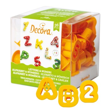 Kit 36 Alphabet & Number Cookie Cutters by Decora Dim. Η2cm x D1,6cm