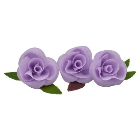 Lilac Roses Set of 3 - 6cm