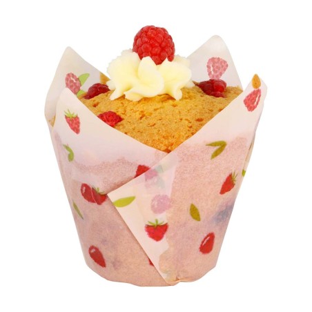 Σμέουρα - Θήκες για Cupcakes/Muffins Τουλίπα της PME 24τεμ.