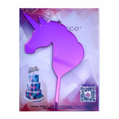 Unicorn Pink Mirror Plexiglass Cake Topper