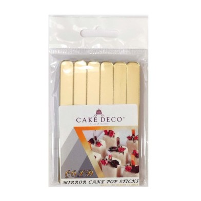 Gold Mirror Mini Ice Cream & Cake Pop Sticks 12pcs.