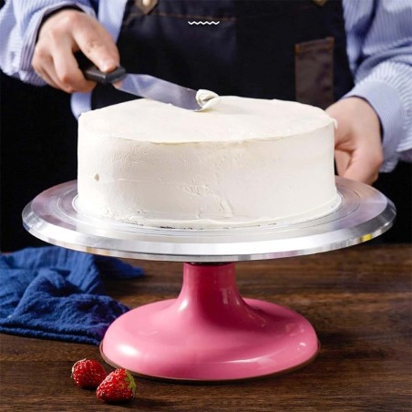 Inox-Pink Turntable & Cake Display Base Diam.30cm