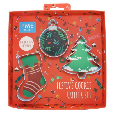Christmas Festive Cookie Cutter Set of 3 by PME