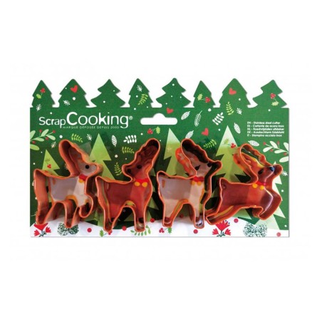 Deer Cookie Cutter Set of 4 by Scrapcooking