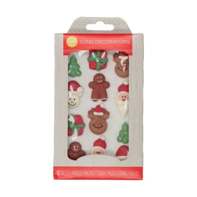 Christmas Royal Icing Decorations Set of 12 by Wilton